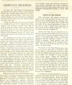 Article from Staff on Geneva in its new year, 1927